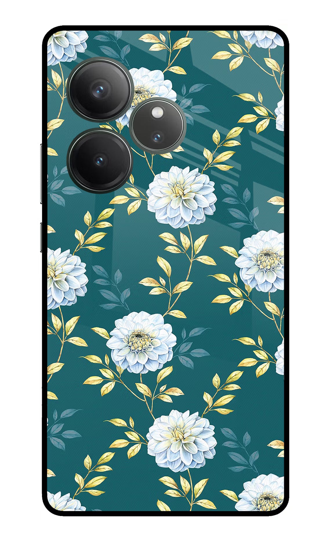 Flowers Realme GT 6 Glass Case Back Cover by Casekaro