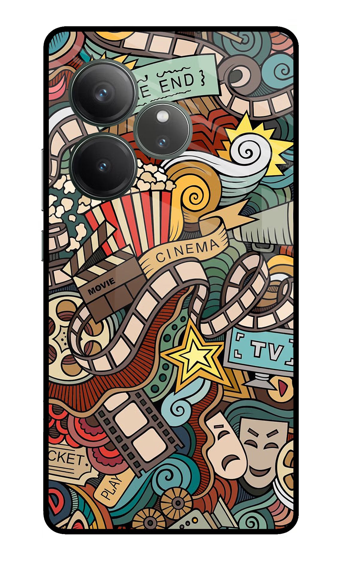 Cinema Abstract Realme GT 6 Glass Case Back Cover by Casekaro