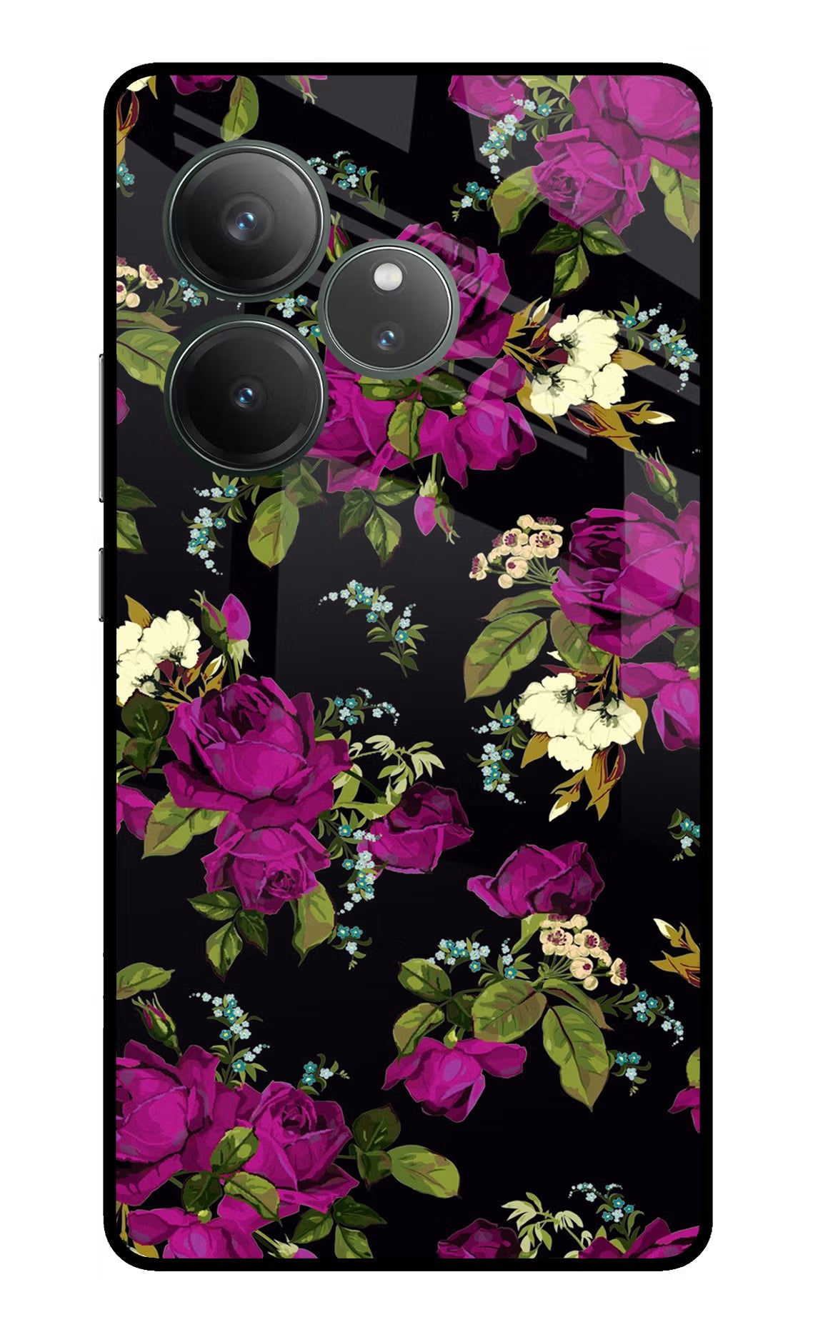 Flowers Realme GT 6 Glass Case Back Cover by Casekaro
