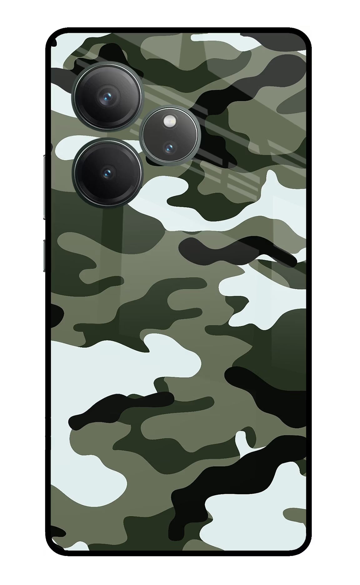 Camouflage Realme GT 6 Glass Case Back Cover by Casekaro