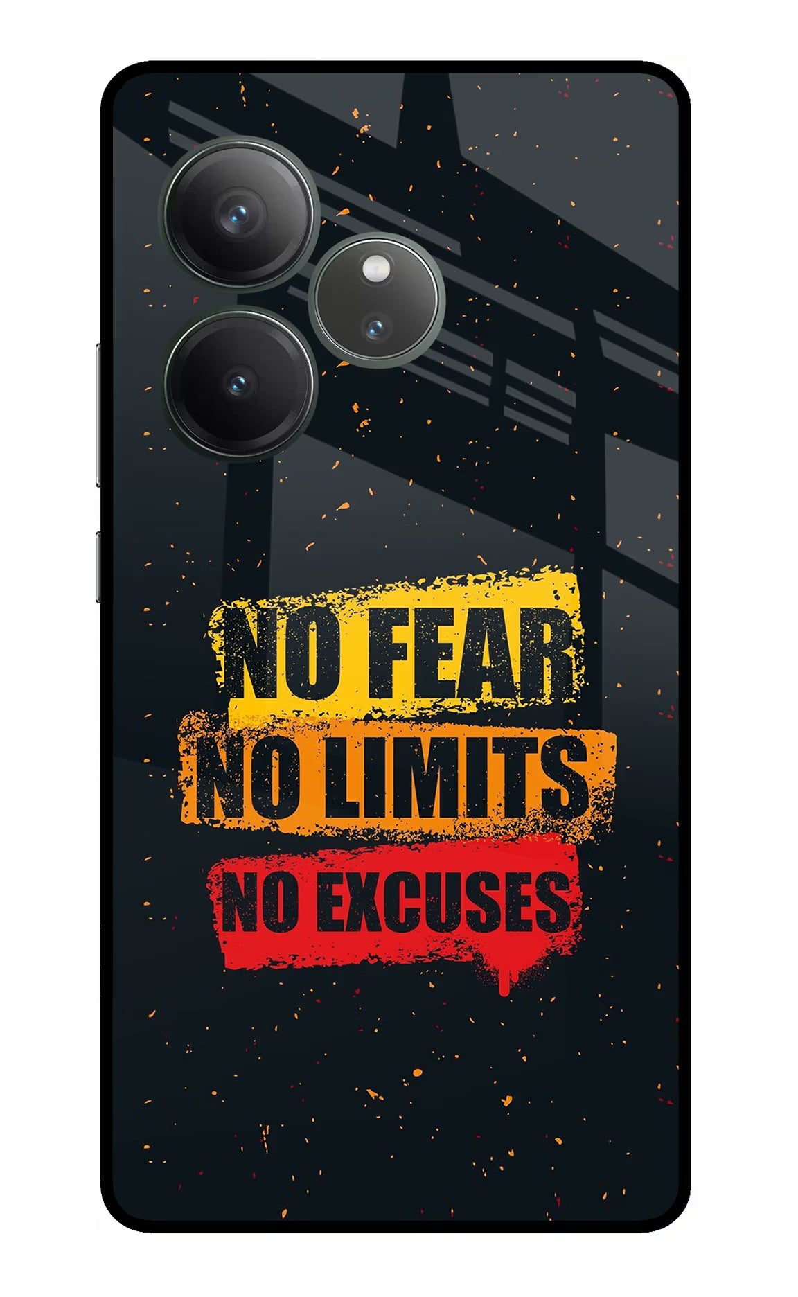 No Fear No Limits No Excuse Realme GT 6 Glass Case Back Cover by Casekaro