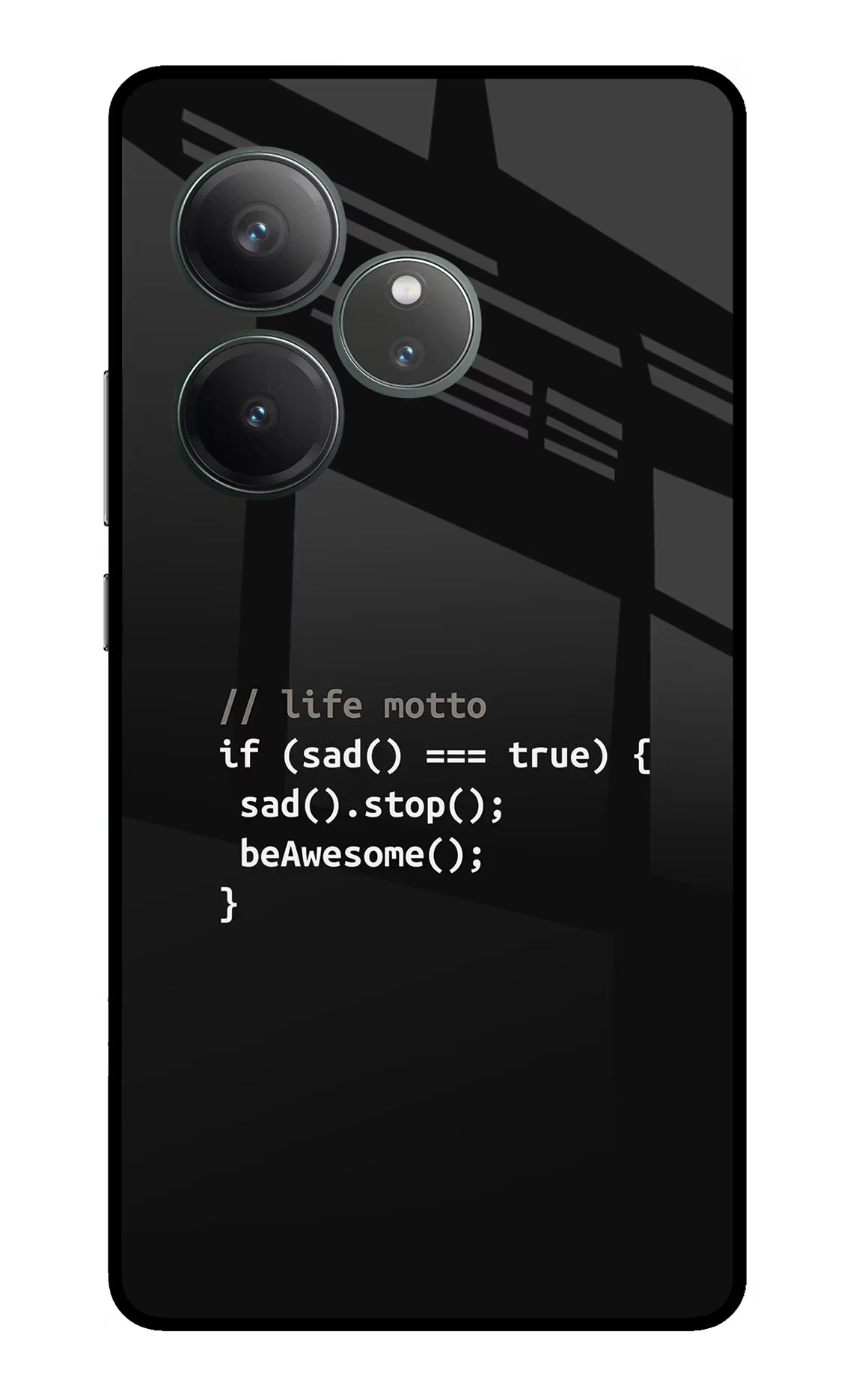 Life Motto Code Realme GT 6 Glass Case Back Cover by Casekaro