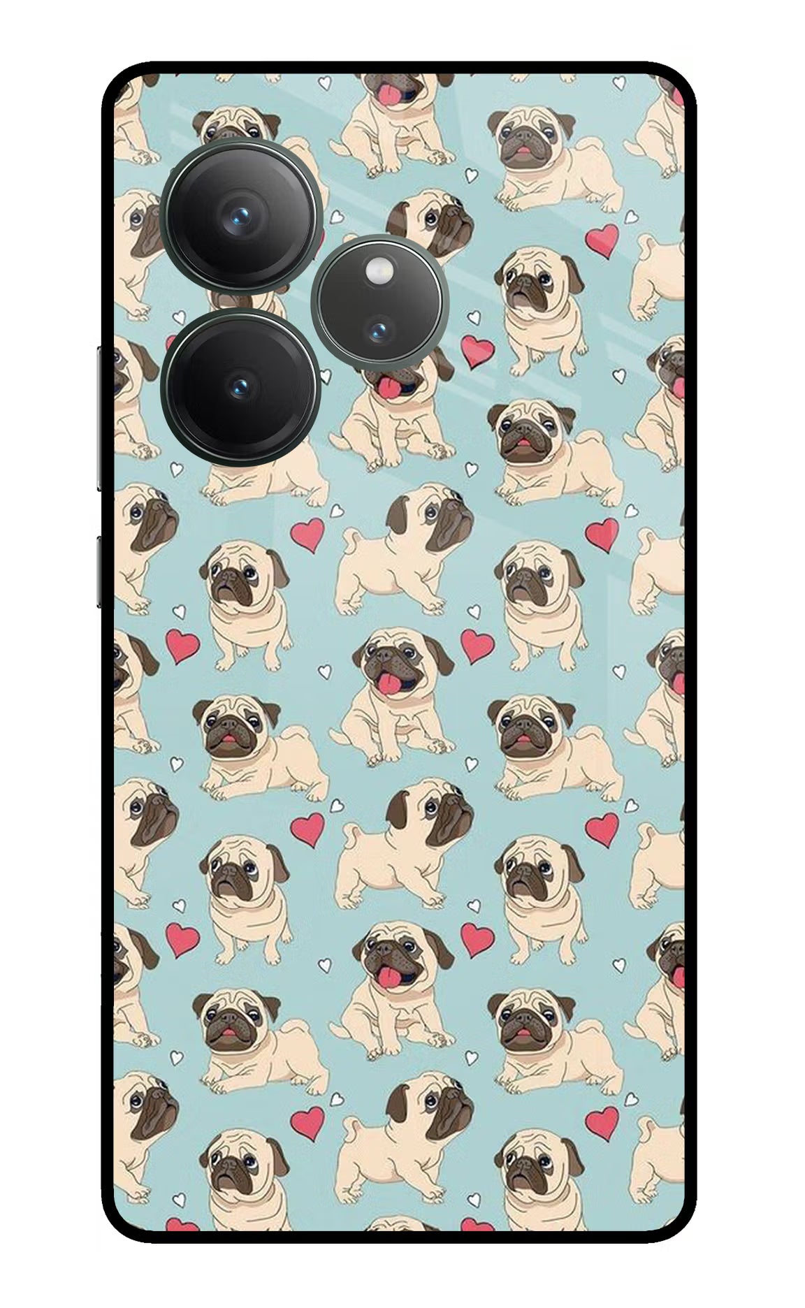 Pug Dog Realme GT 6 Glass Case Back Cover by Casekaro
