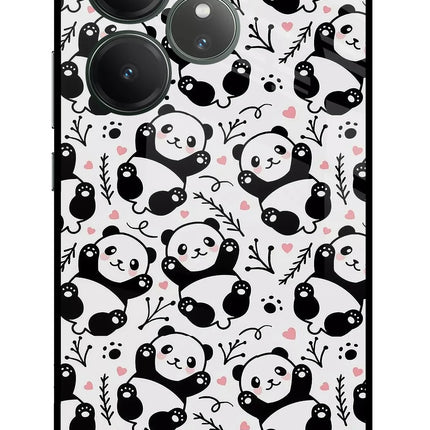 Cute Panda Realme GT 6 Glass Case