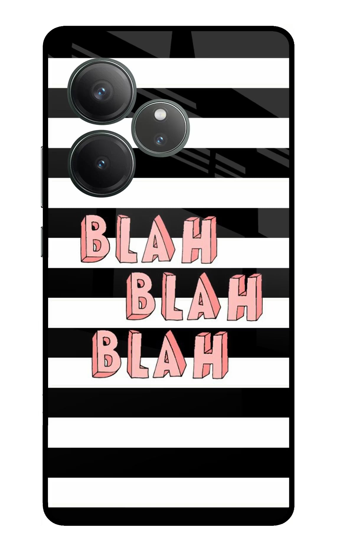 Blah Blah Blah Realme GT 6 Glass Case Back Cover by Casekaro
