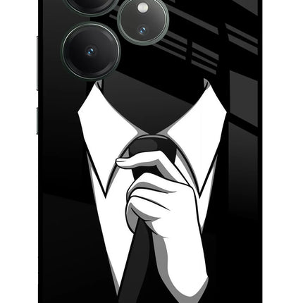 Black Tie Realme GT 6 Glass Case