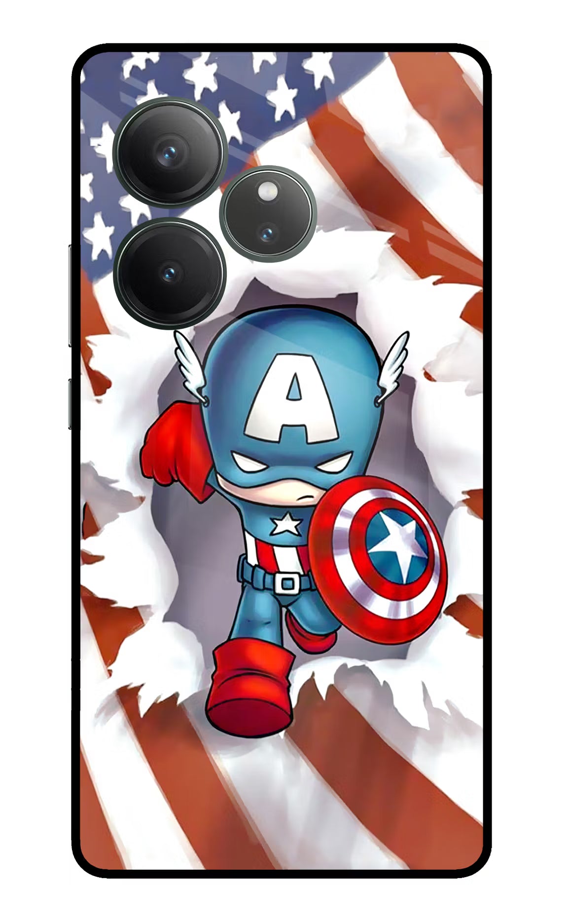 Captain America Realme GT 6 Glass Case Back Cover by Casekaro