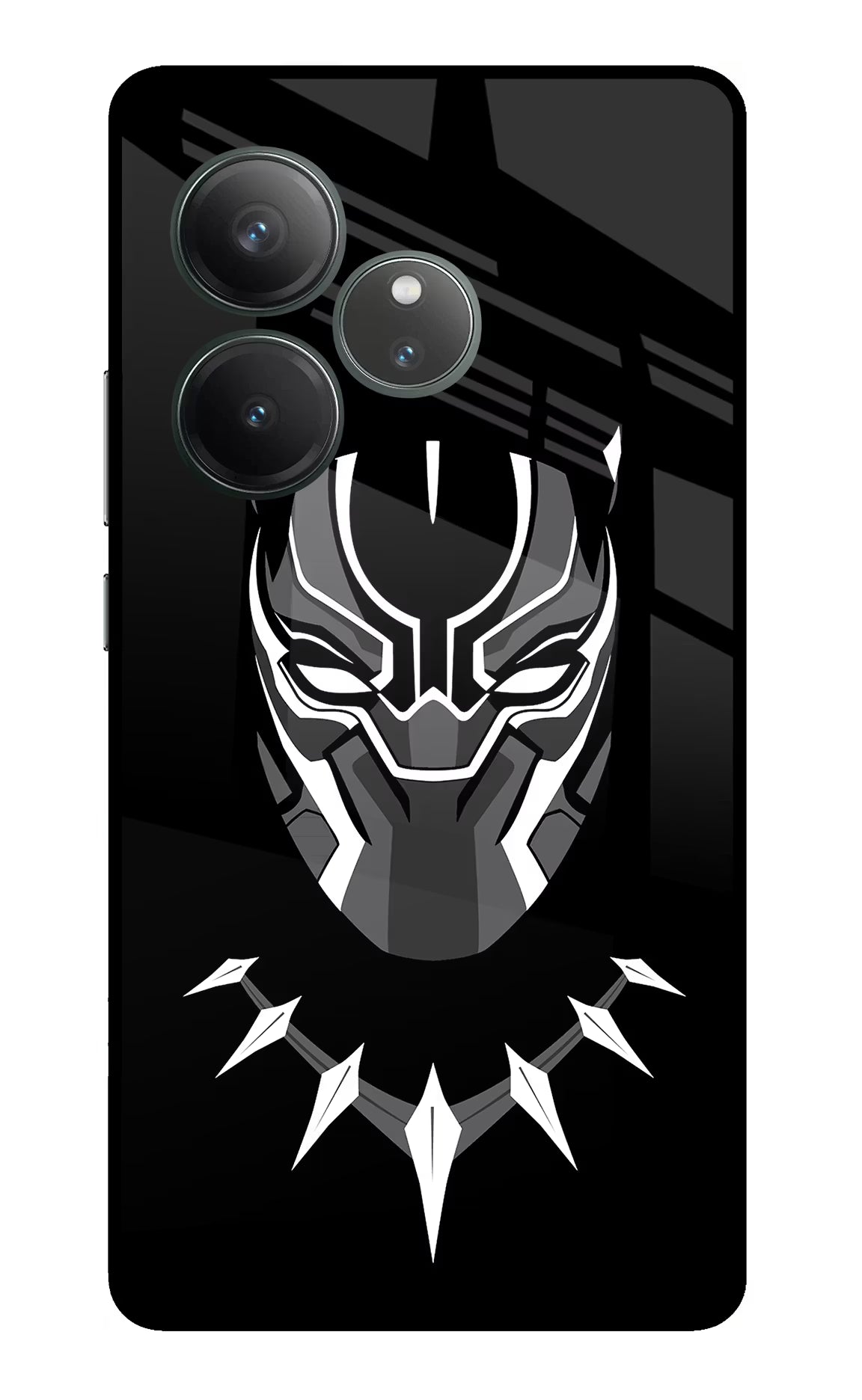 Black Panther Realme GT 6 Glass Case Back Cover by Casekaro