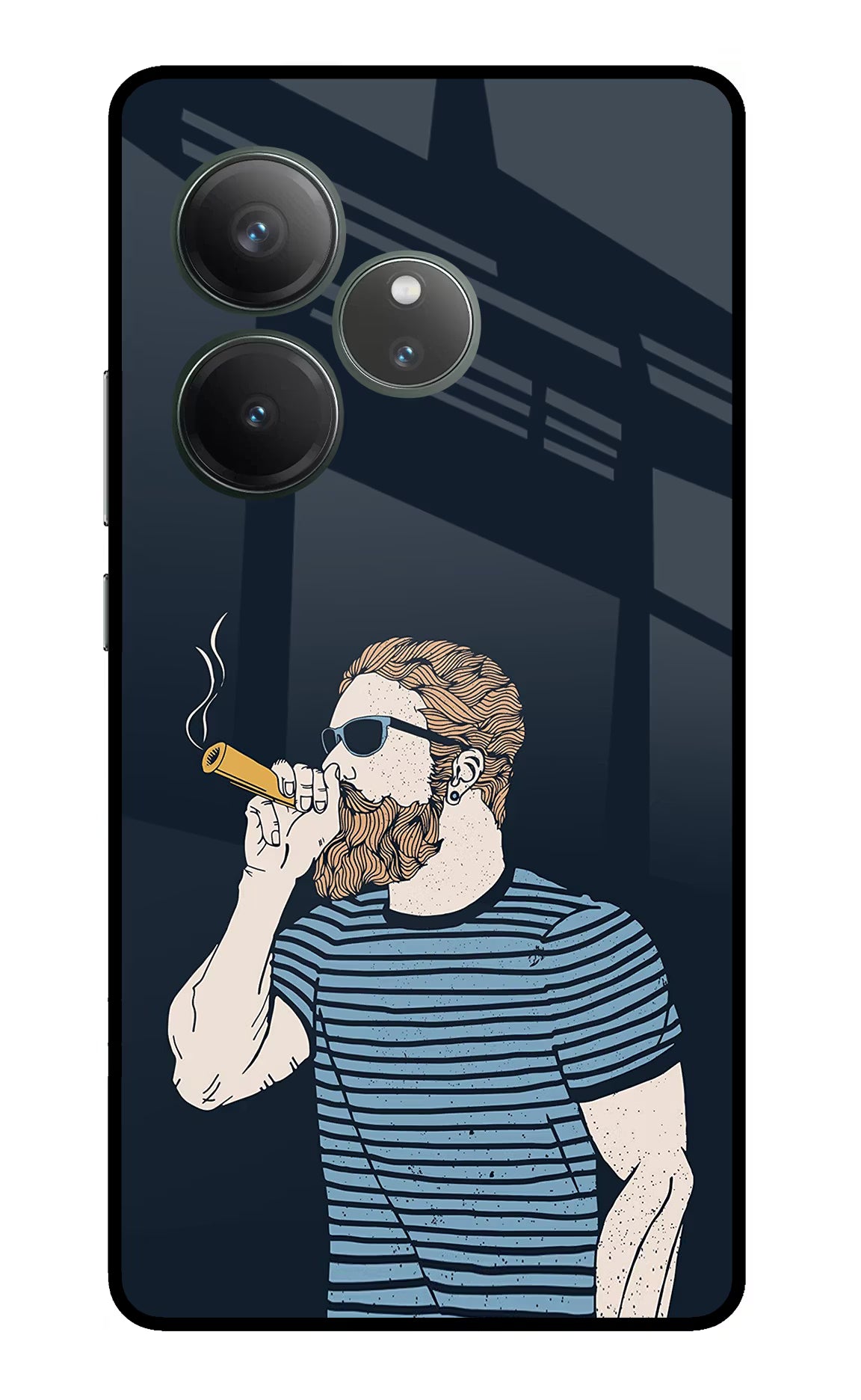 Smoking Realme GT 6 Glass Case Back Cover by Casekaro
