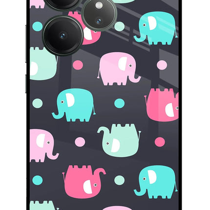 Elephants Realme GT 6 Glass Case