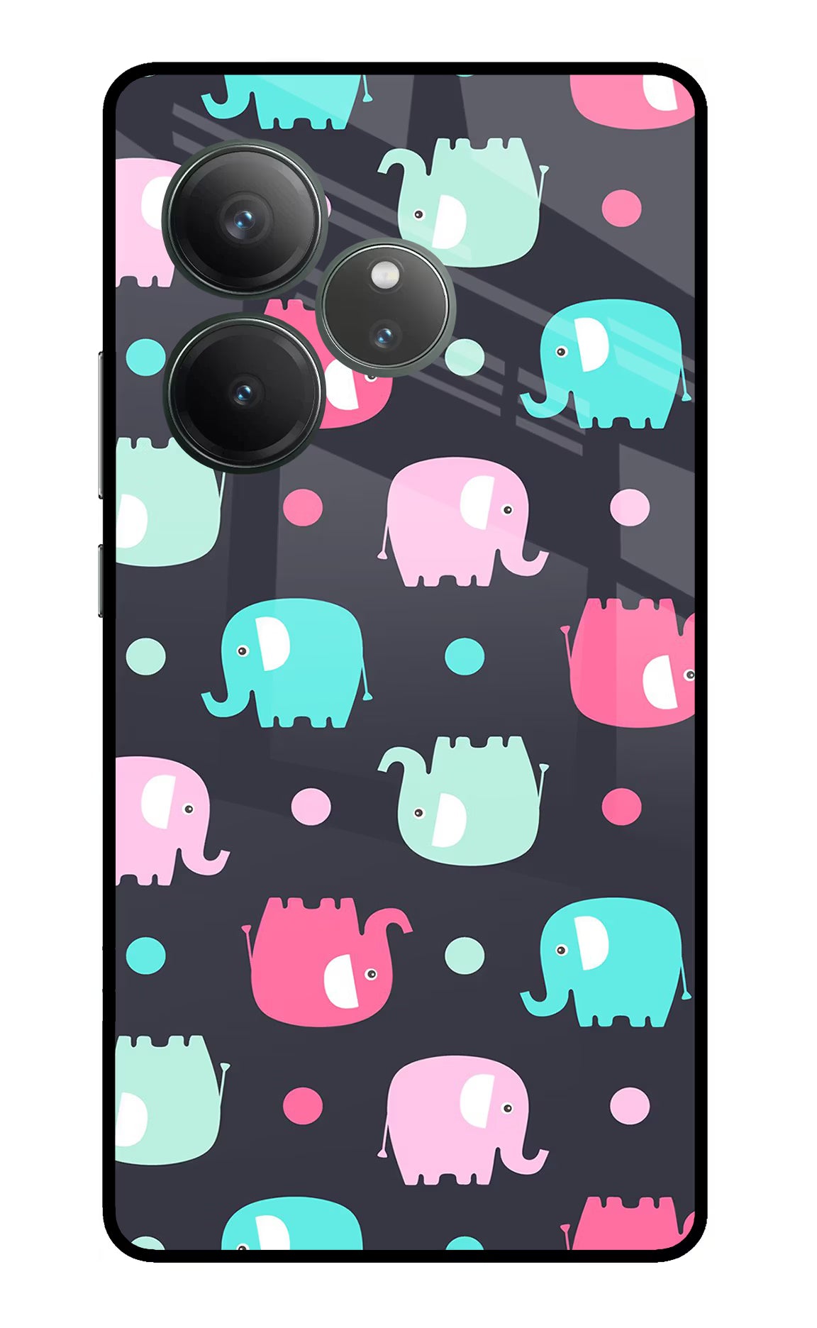 Elephants Realme GT 6 Glass Case Back Cover by Casekaro