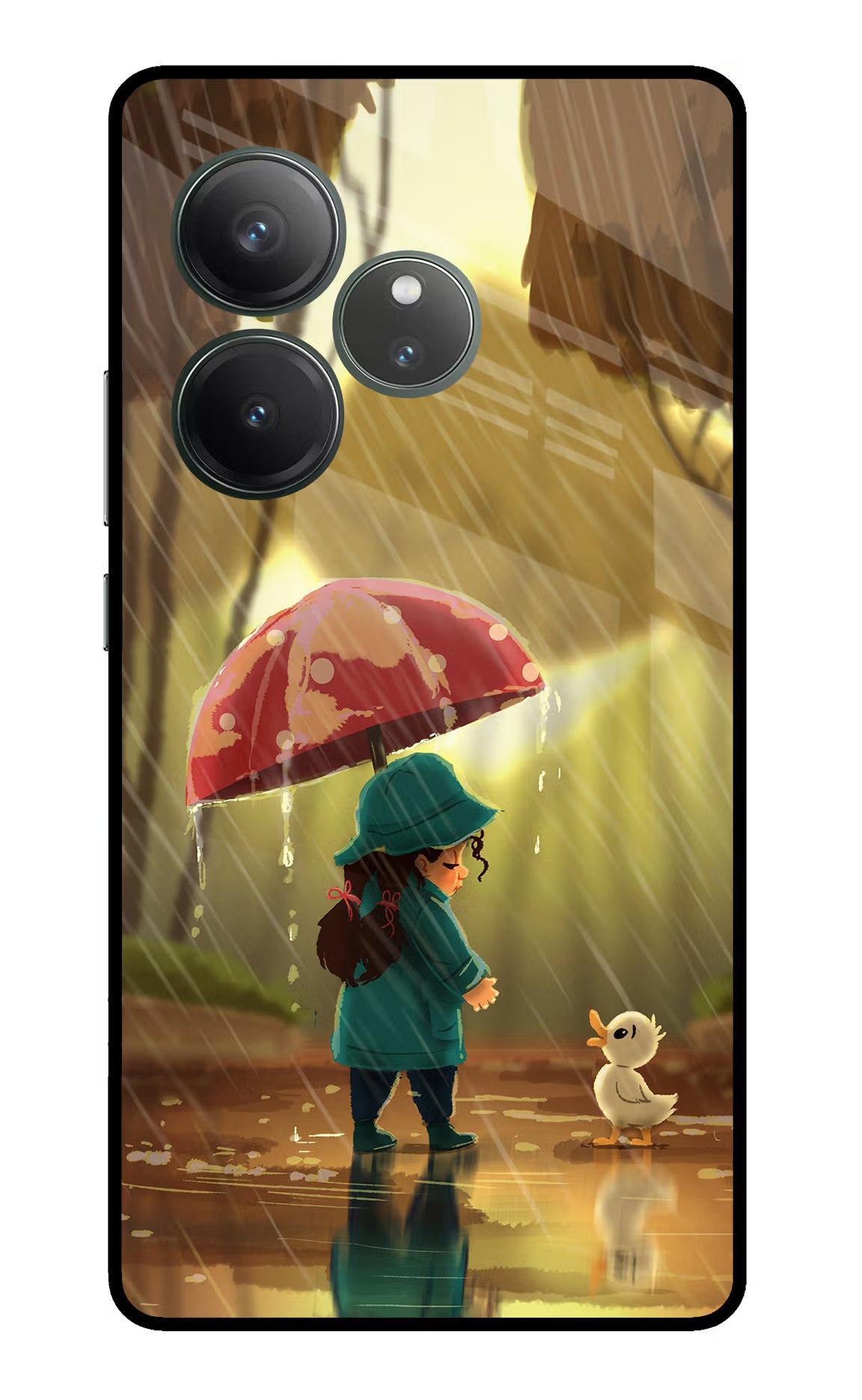 Rainy Day Realme GT 6 Glass Case Back Cover by Casekaro