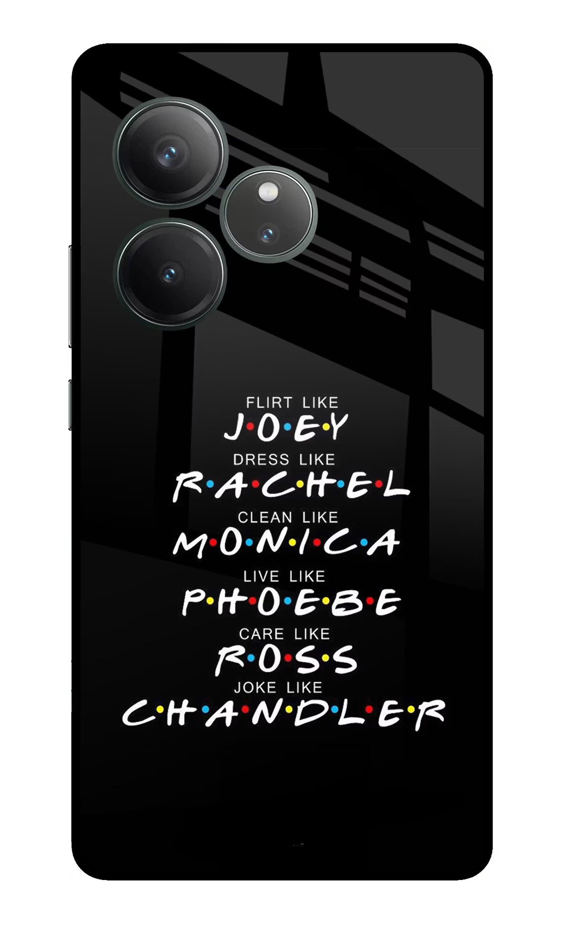 FRIENDS Character Realme GT 6 Glass Case Back Cover by Casekaro