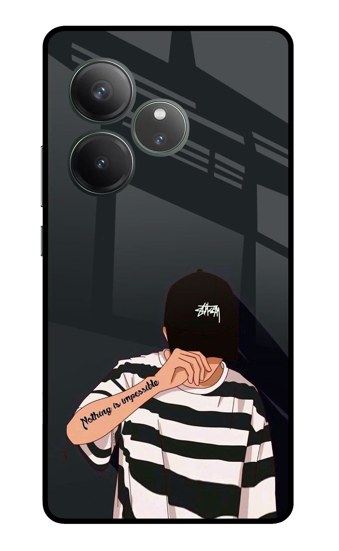 Aesthetic Boy Realme GT 6 Glass Case Back Cover by Casekaro