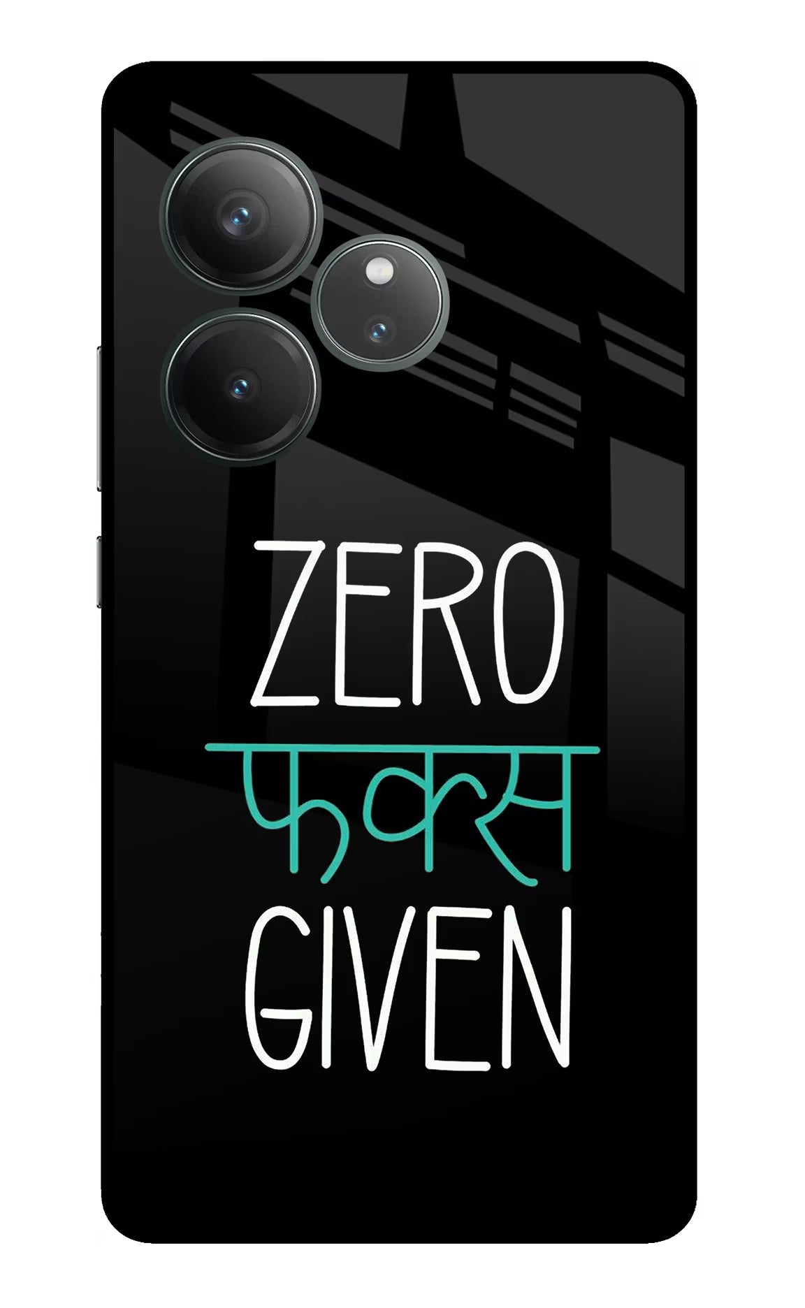 Zero Fucks Given Realme GT 6 Glass Case Back Cover by Casekaro