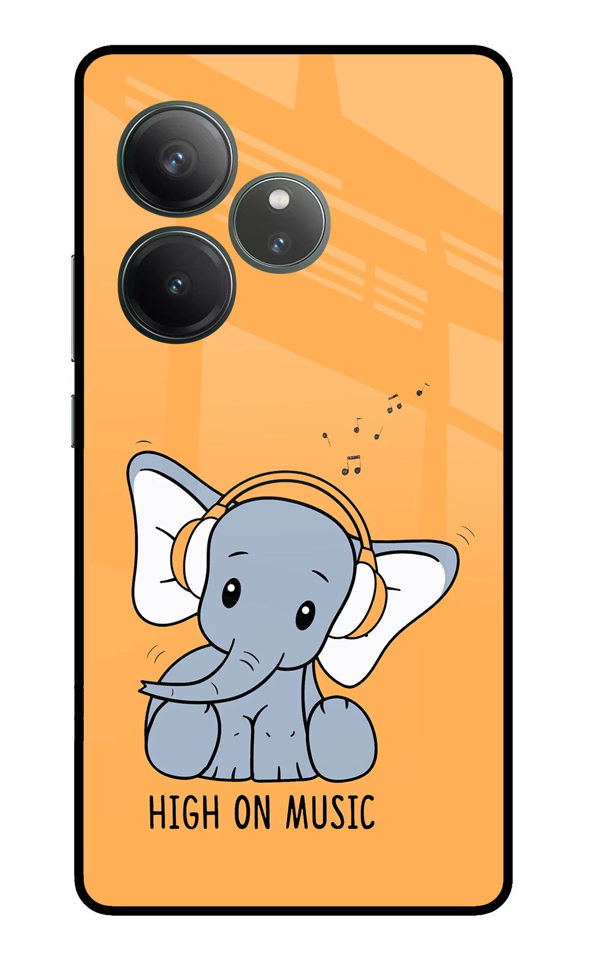 High On Music Realme GT 6 Glass Case Back Cover by Casekaro
