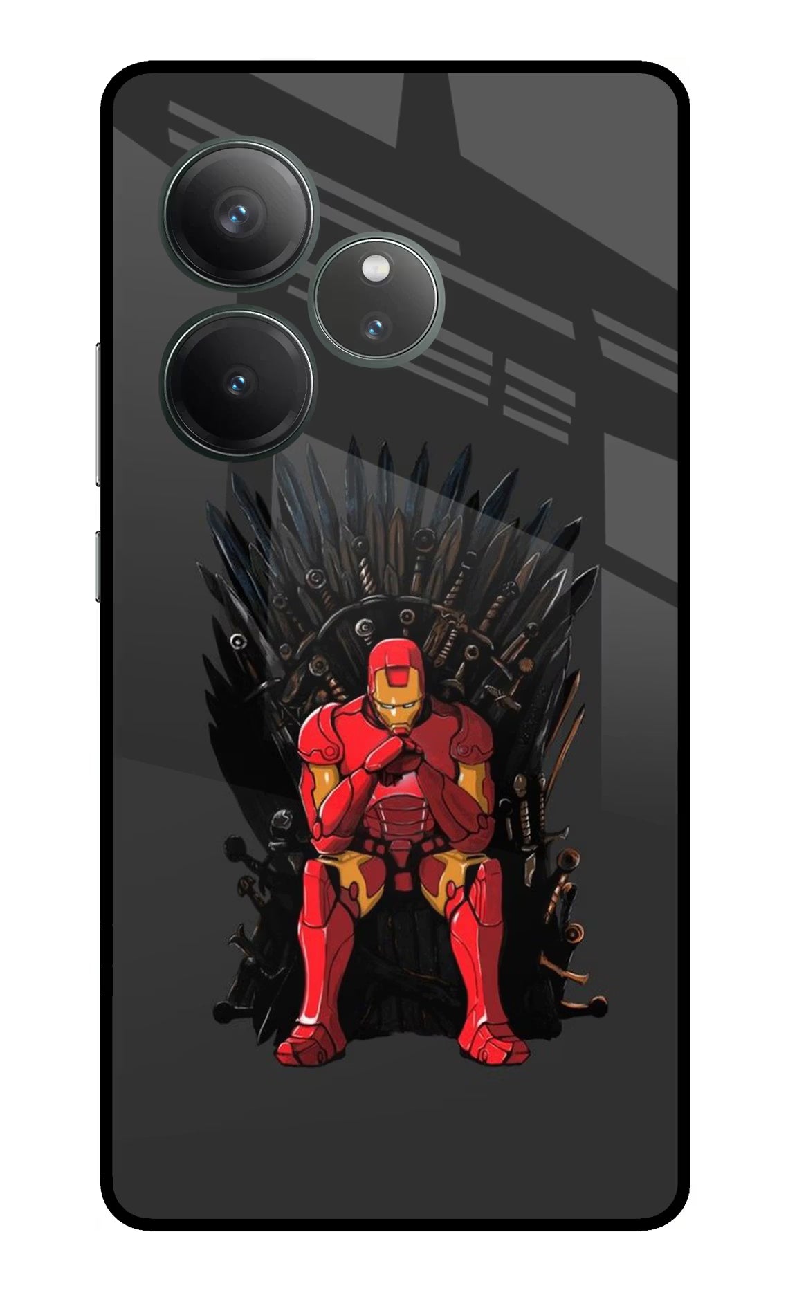 Ironman Throne Realme GT 6 Glass Case Back Cover by Casekaro