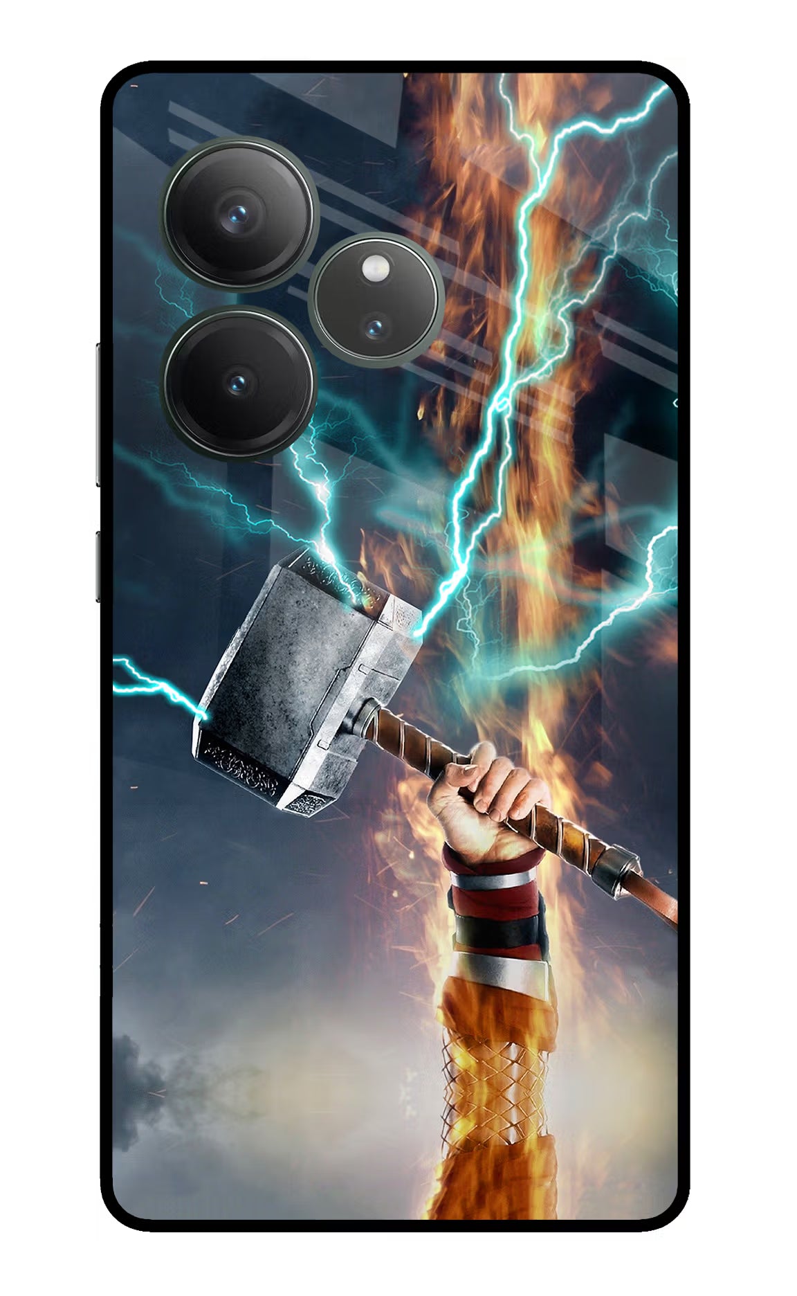 Thor Hammer Mjolnir Realme GT 6 Glass Case Back Cover by Casekaro