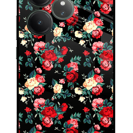 Rose Pattern Realme GT 6 Glass Case