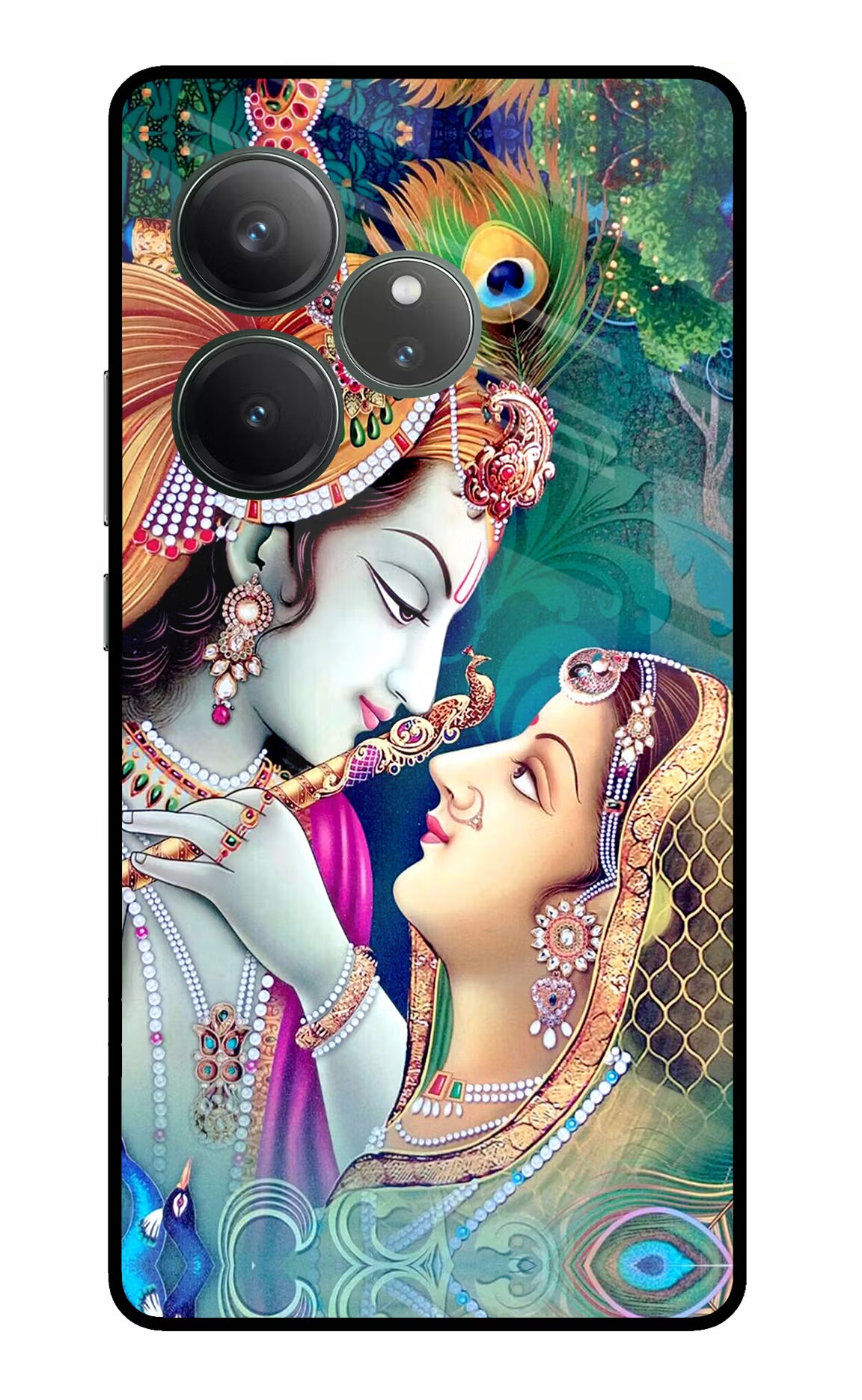 Lord Radha Krishna Realme GT 6 Glass Case Back Cover by Casekaro