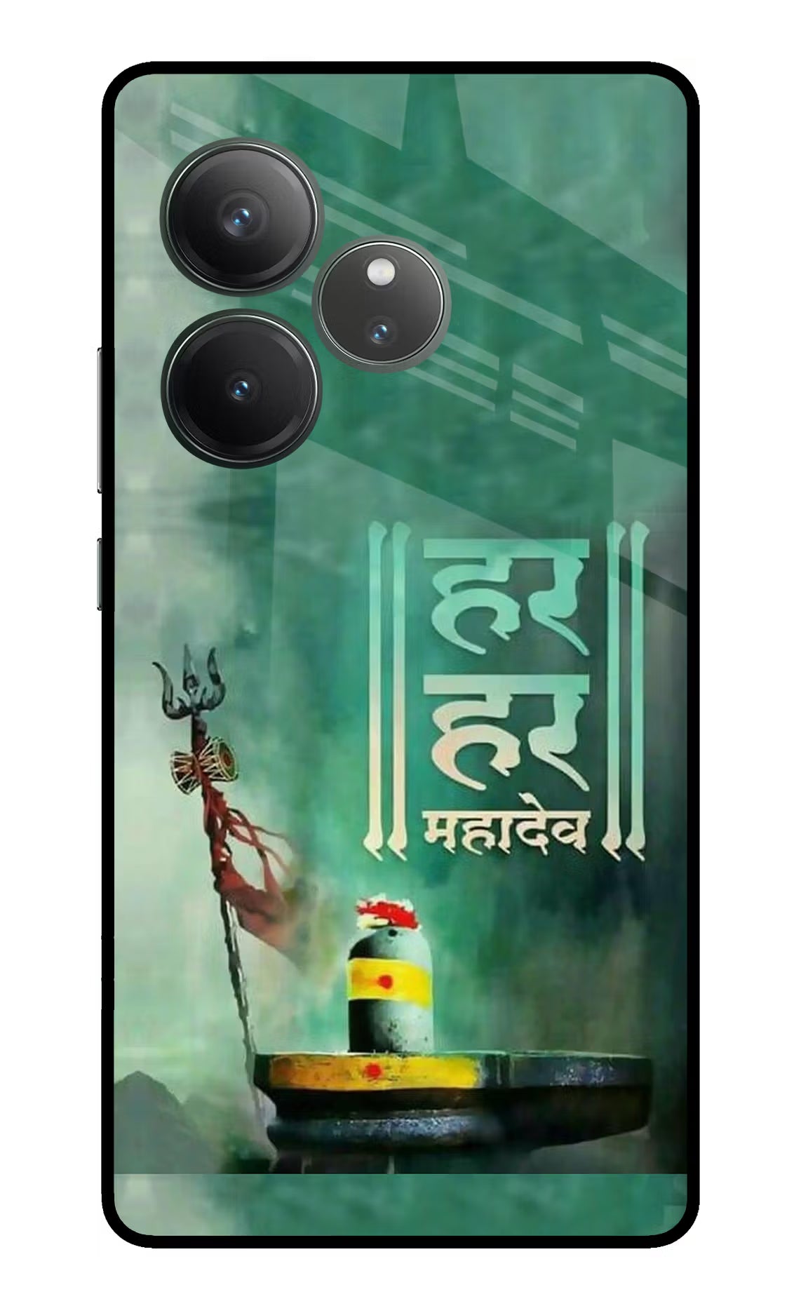 Har Har Mahadev Shivling Realme GT 6 Glass Case Back Cover by Casekaro
