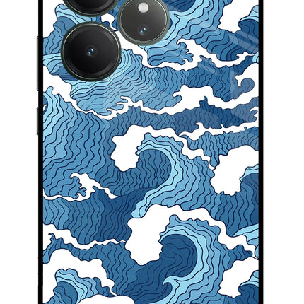 Blue Waves Realme GT 6 Glass Case