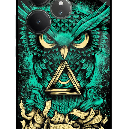 Green Owl Realme GT 6 Glass Case