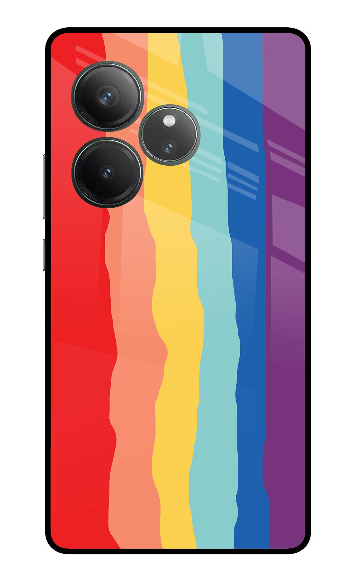 Rainbow Realme GT 6 Glass Case Back Cover by Casekaro