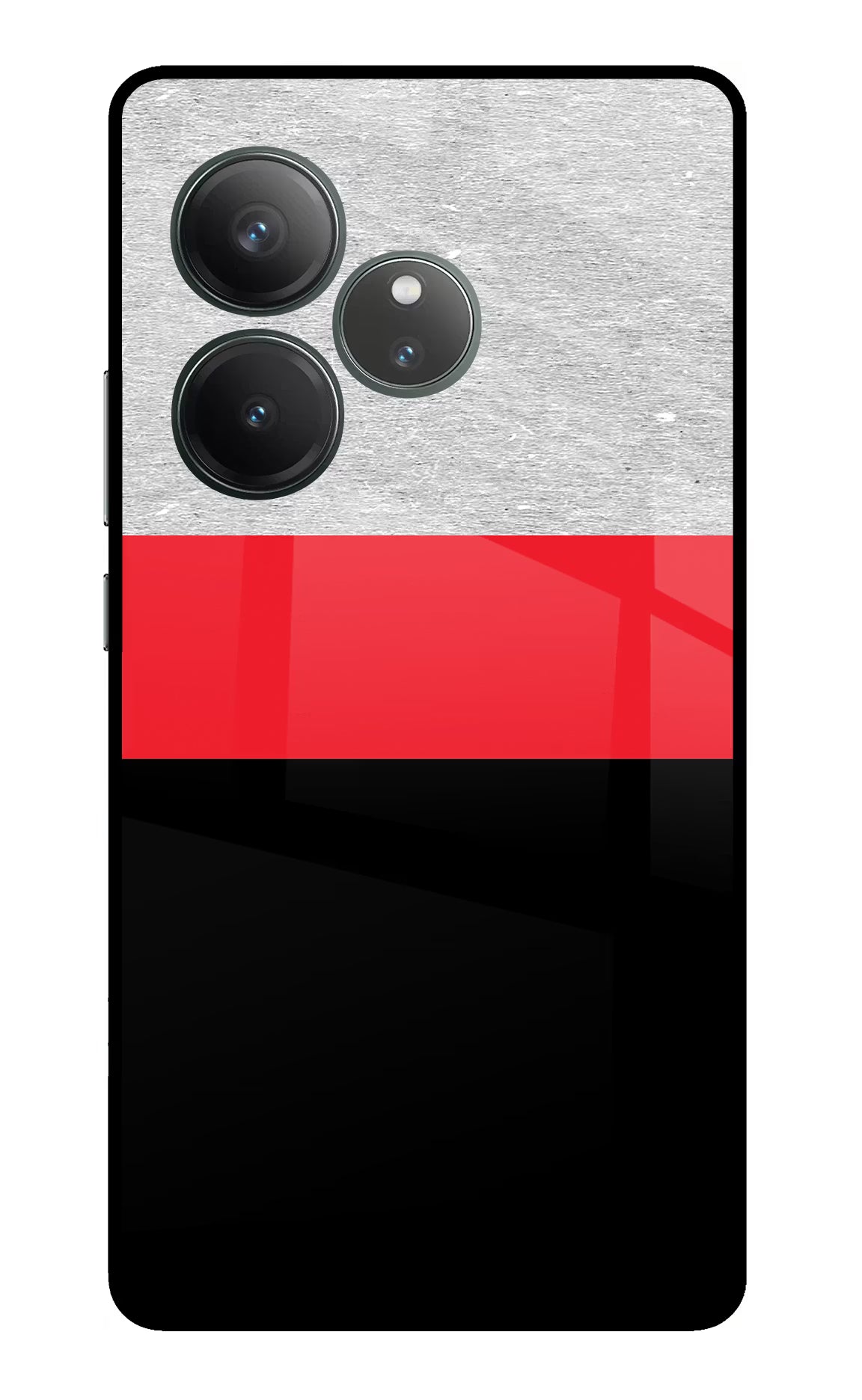 Tri Color Pattern Realme GT 6 Glass Case Back Cover by Casekaro