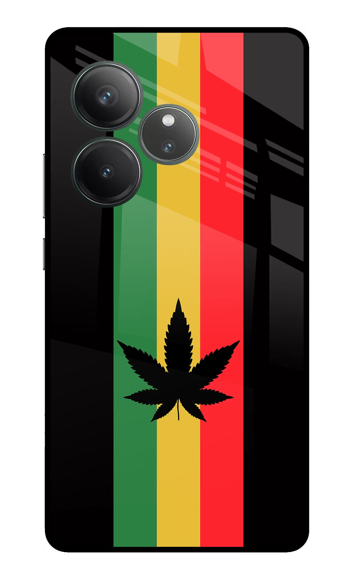 Weed Flag Realme GT 6 Glass Case Back Cover by Casekaro