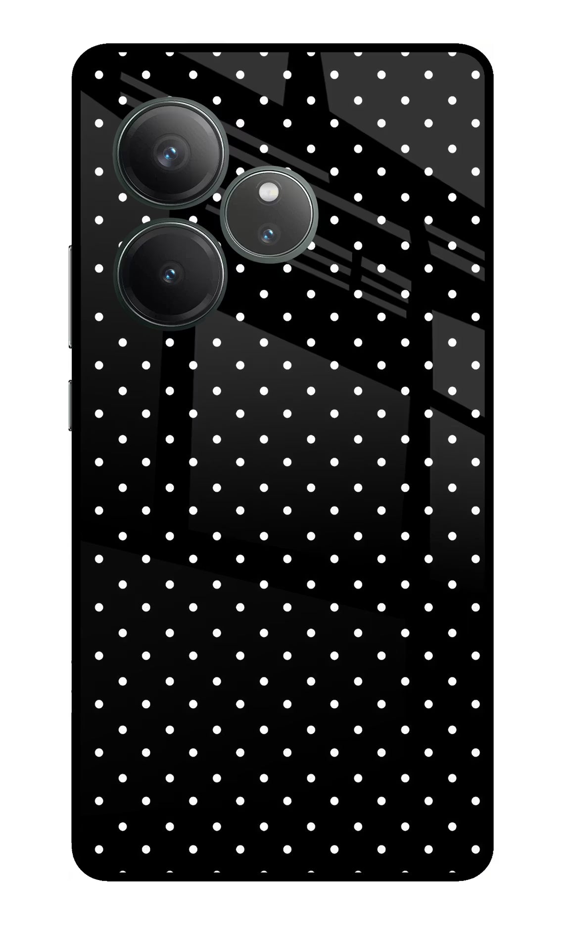 White Dots Realme GT 6 Glass Case Back Cover by Casekaro