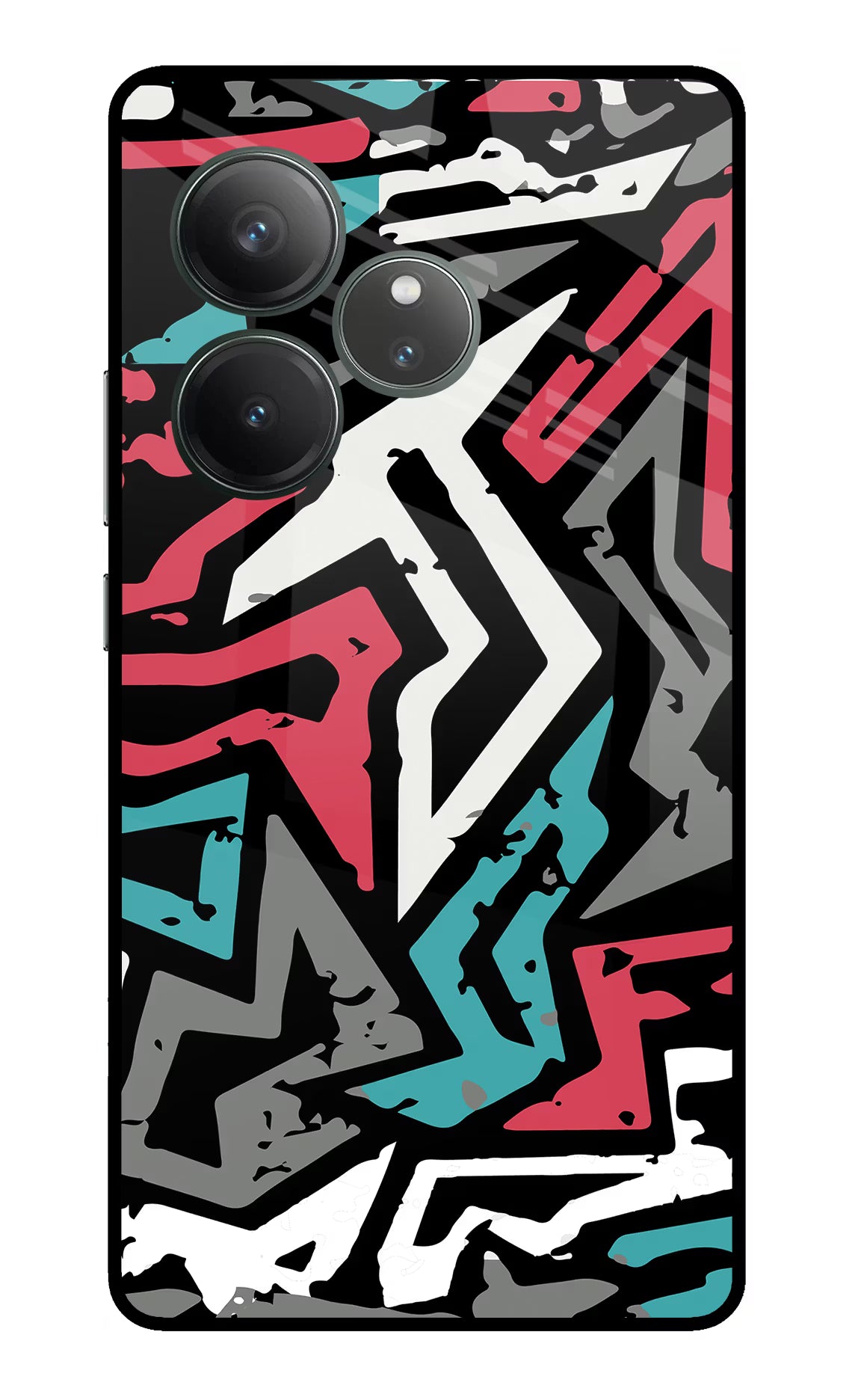 Geometric Graffiti Realme GT 6 Glass Case Back Cover by Casekaro