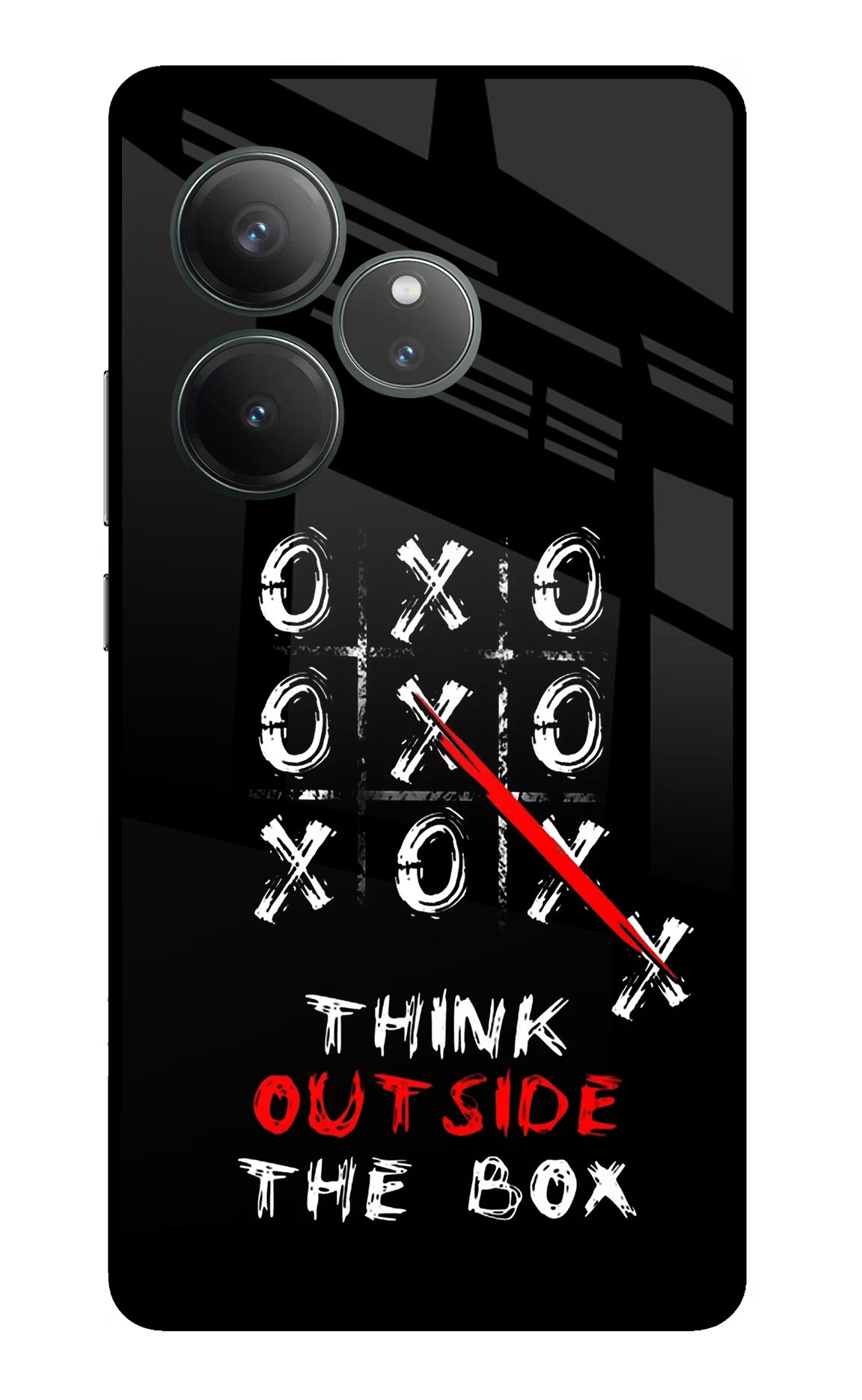 Think out of the BOX Realme GT 6 Glass Case Back Cover by Casekaro