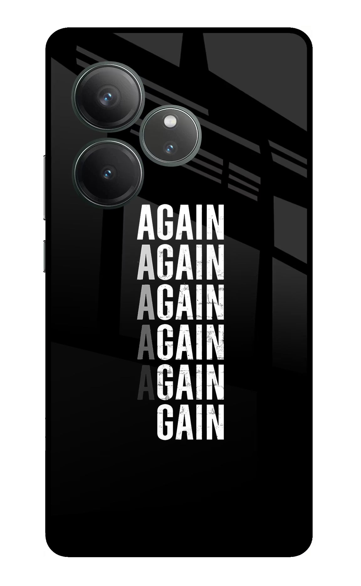 Again Again Gain Realme GT 6 Glass Case Back Cover by Casekaro