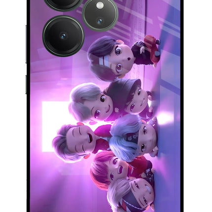 BTS Chibi Realme GT 6 Glass Case