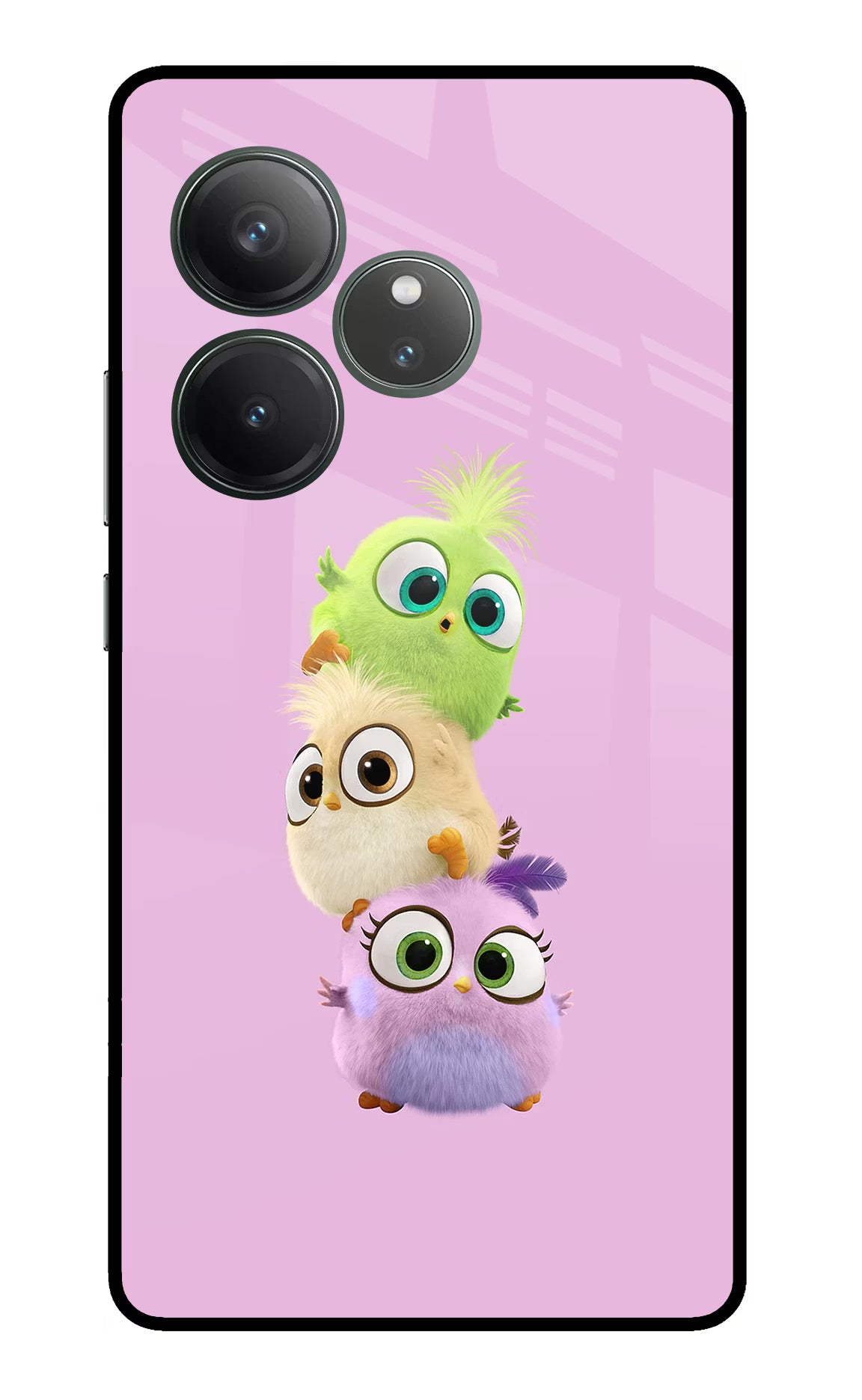 Cute Little Birds Realme GT 6 Glass Case Back Cover by Casekaro