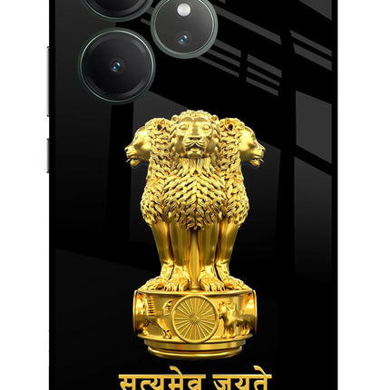 Satyamev Jayate Golden Realme GT 6 Glass Case