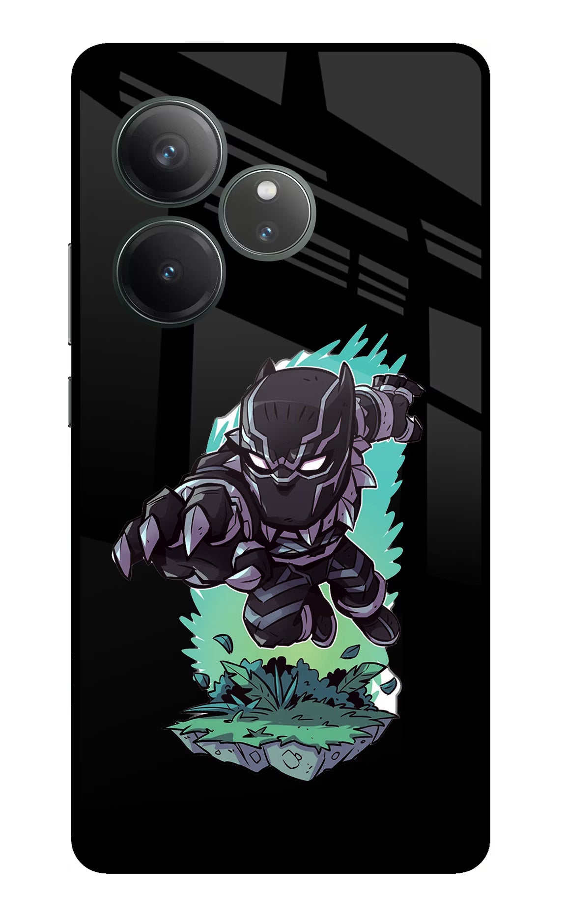 Black Panther Realme GT 6 Glass Case Back Cover by Casekaro