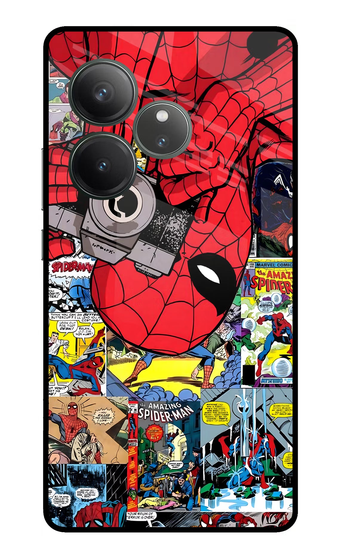 Spider Man Realme GT 6 Glass Case Back Cover by Casekaro