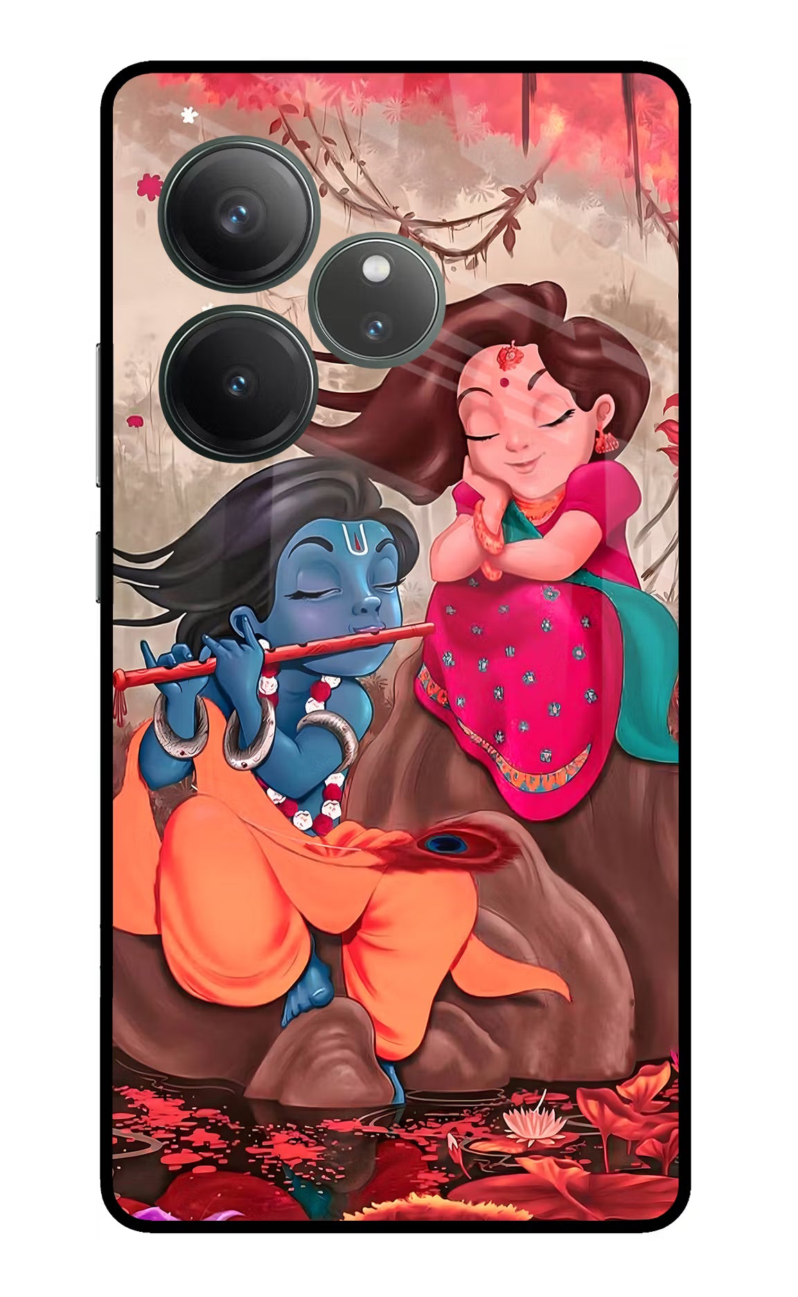 Radhe Krishna Realme GT 6 Glass Case Back Cover by Casekaro
