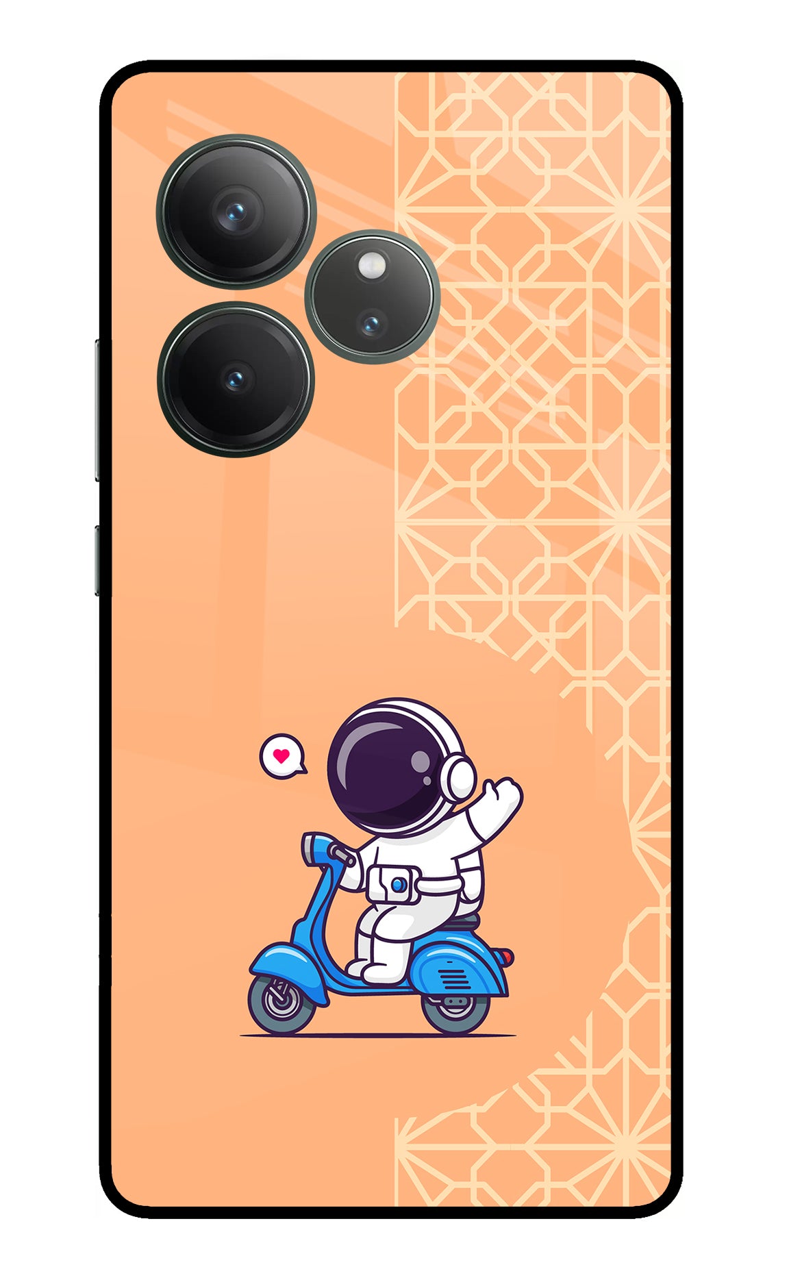 Cute Astronaut Riding Realme GT 6 Glass Case