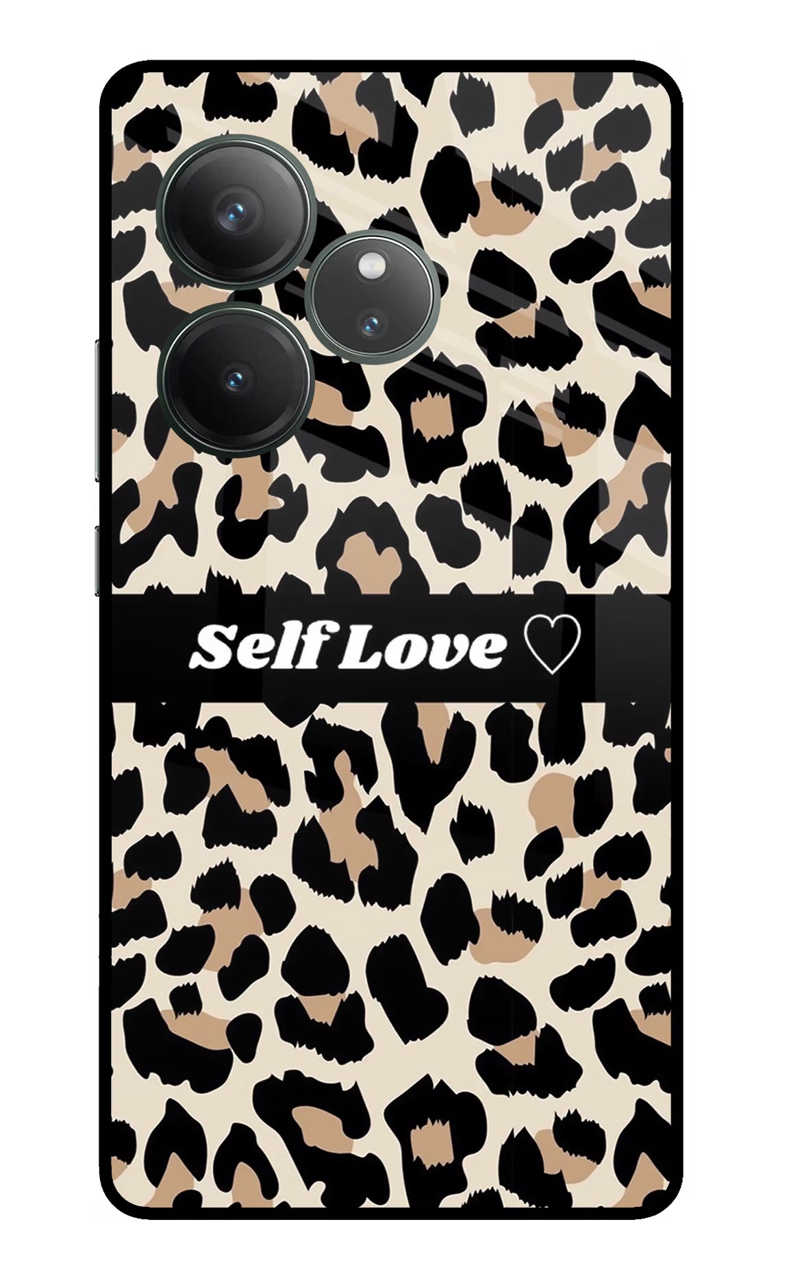 Leopard Print Self Love Realme GT 6 Glass Case Back Cover by Casekaro