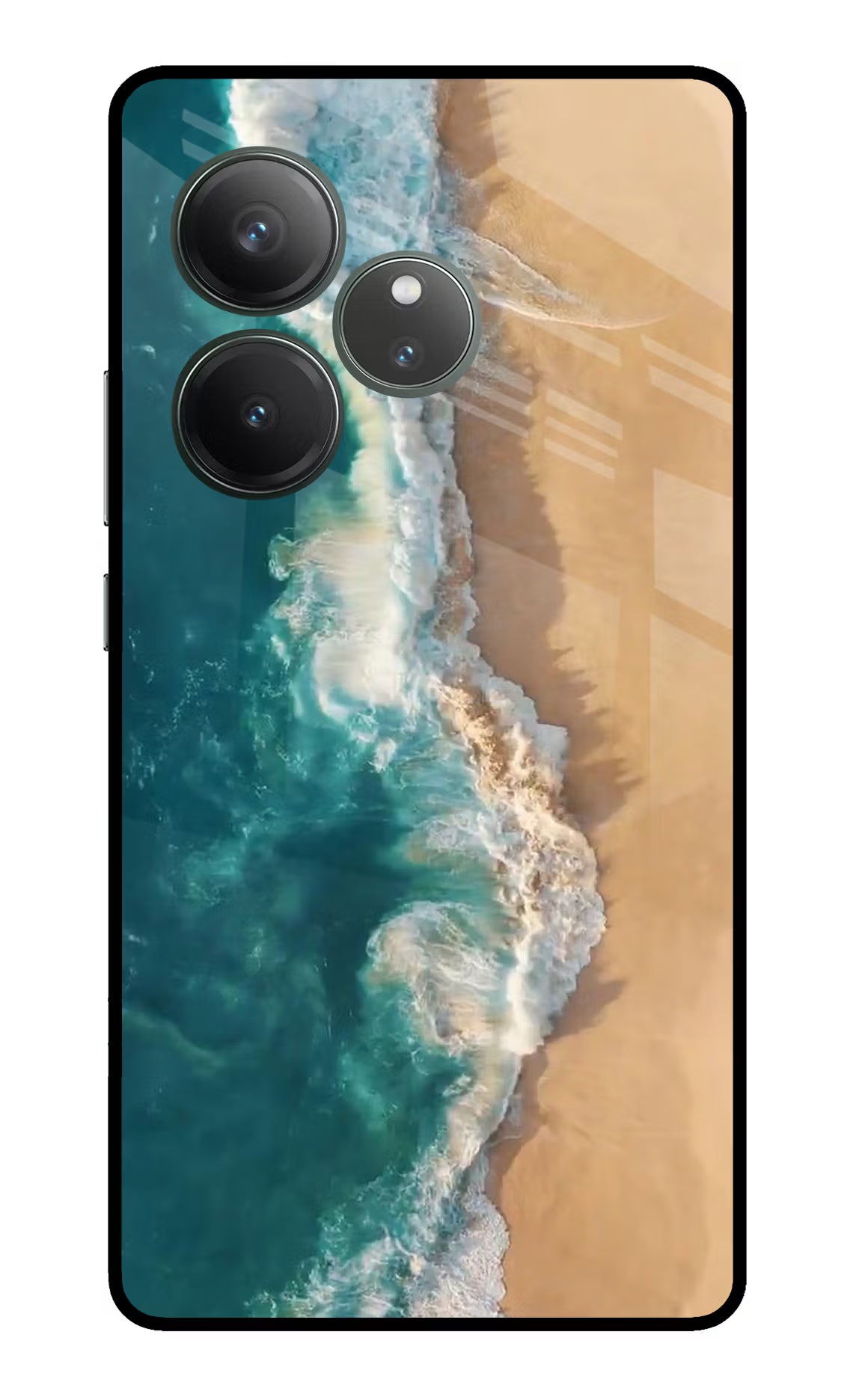 Ocean Beach Realme GT 6 Glass Case Back Cover by Casekaro