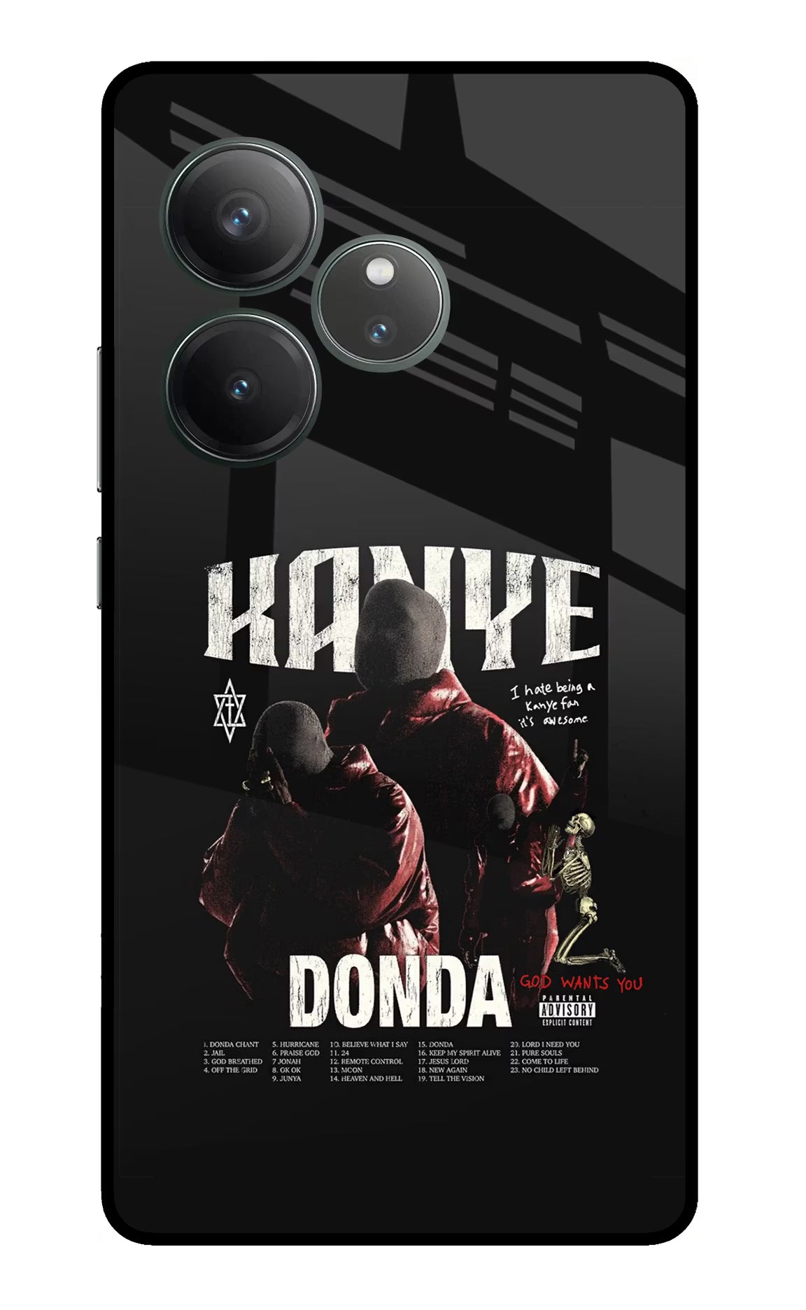 Donda Kanye West Realme GT 6 Glass Case Back Cover by Casekaro