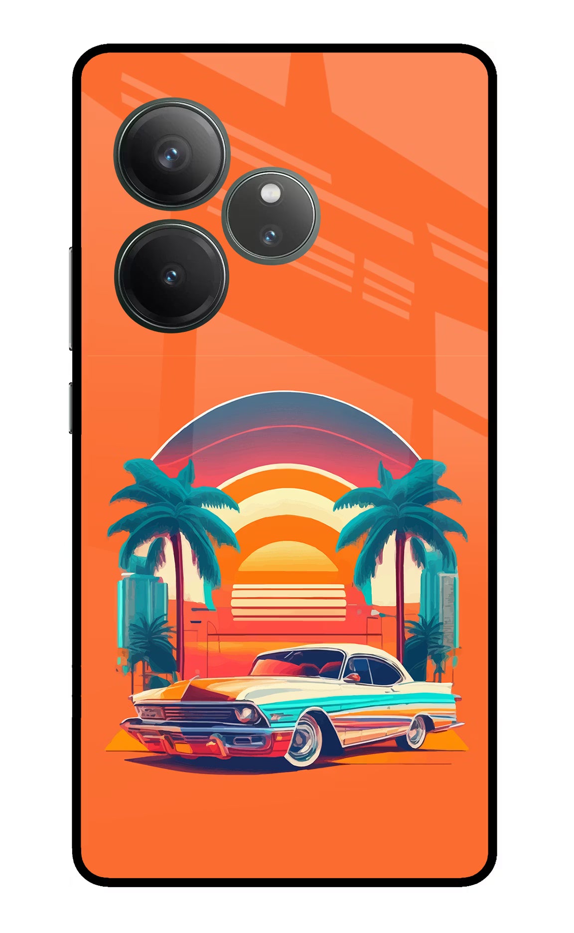 Palm Drive 80s Realme GT 6 Glass Case Back Cover by Casekaro