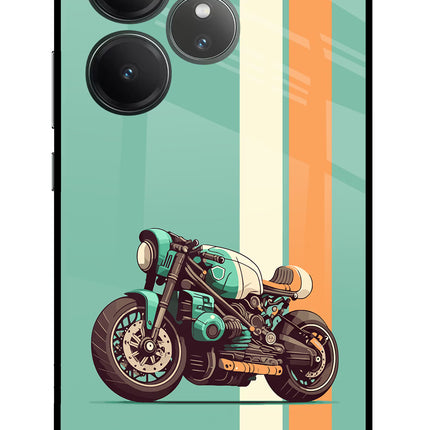 Striped Moto Drift Realme GT 6 Glass Case