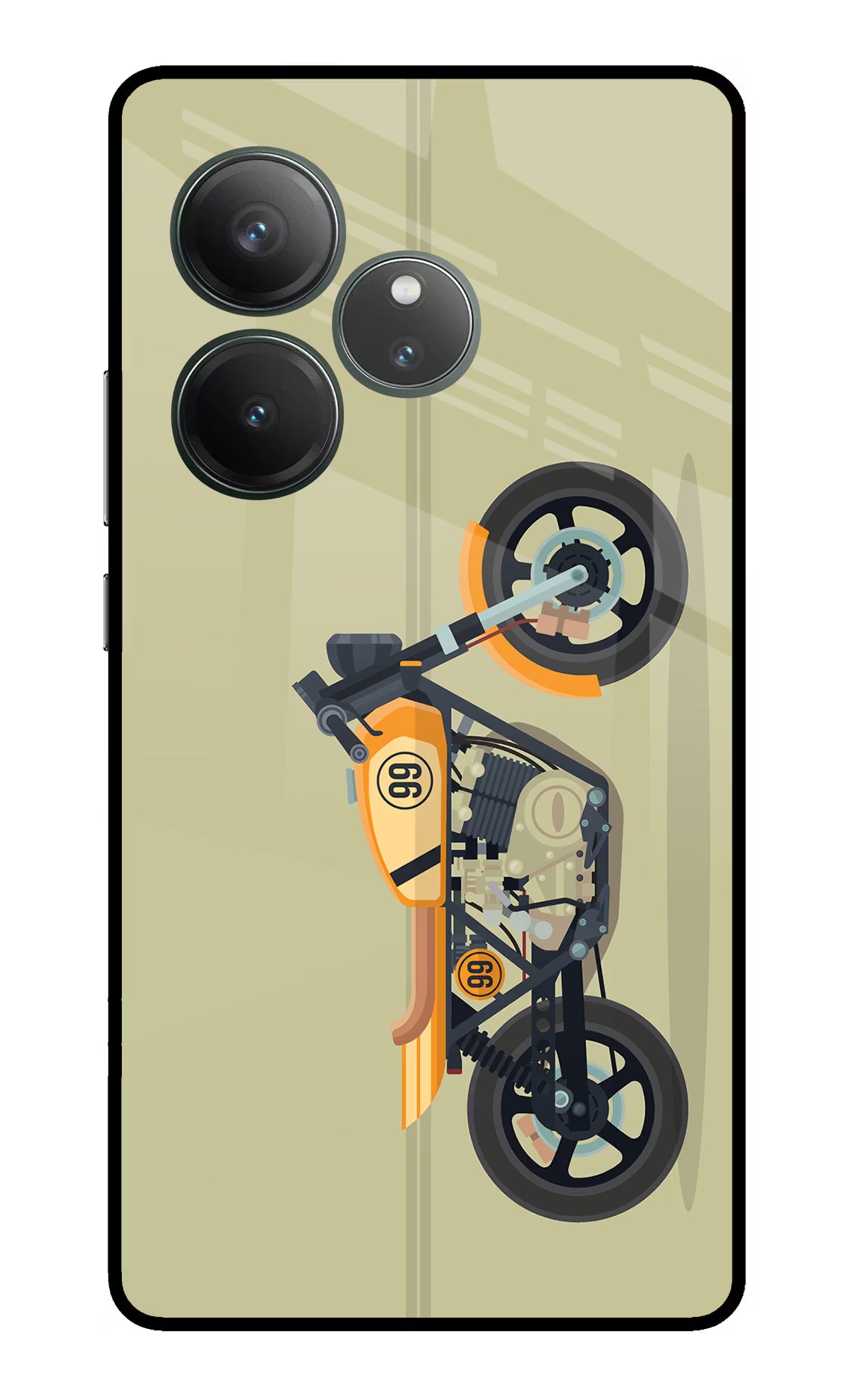 Vertical Speedster Realme GT 6 Glass Case Back Cover by Casekaro