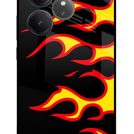 Side Sweep Flames Realme GT 6 Glass Case