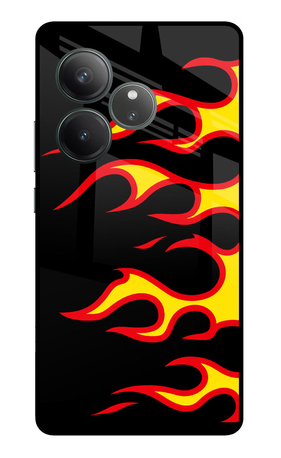 Side Sweep Flames Realme GT 6 Back Cover, Glass case