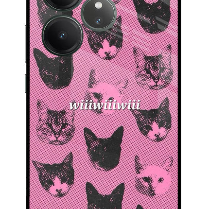 Pink Cats Realme GT 6 Glass Case